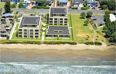 Arial image of the completed apartments